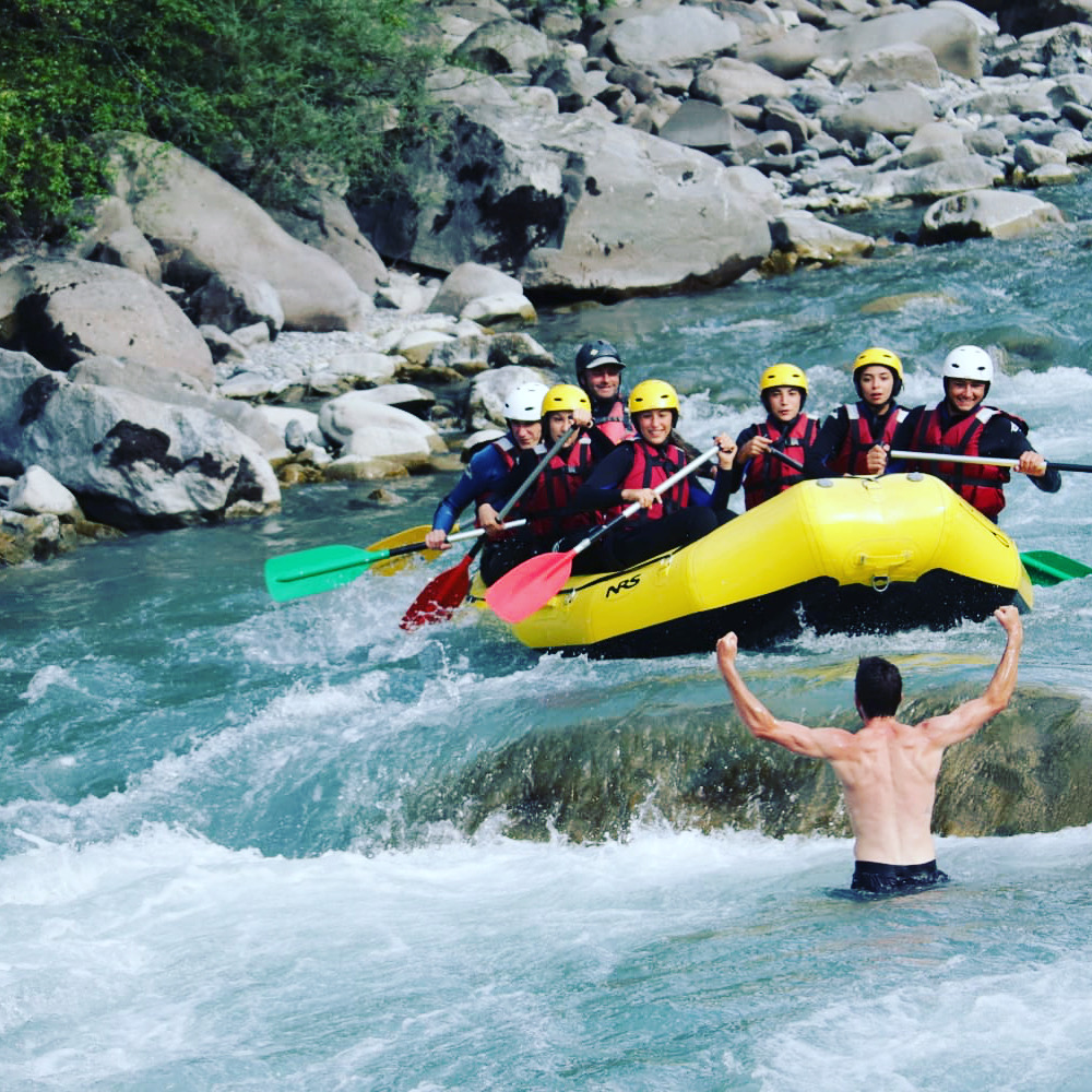 Whitewater course on the Ubaye in the Alps